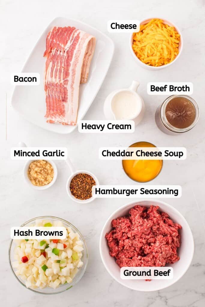 Bacon Cheeseburger Soup Ingredients